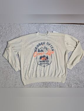 XL CAMP LIFE very soft oversized mineral washed sweatshirt-NWT